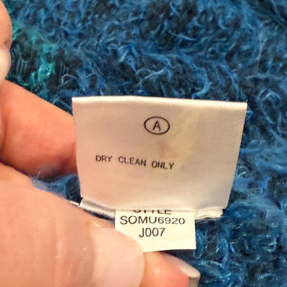 Sigrid Olsen Fuzzy Cardigan Sweater Ombre Blue Wool Artsy Boho LARGE#SOMU6920 - Picture 5 of 15